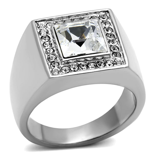 Crystal Rings TK945 Stainless Steel Ring with Top Grade Crystal