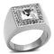 Crystal Rings TK945 Stainless Steel Ring with Top Grade Crystal