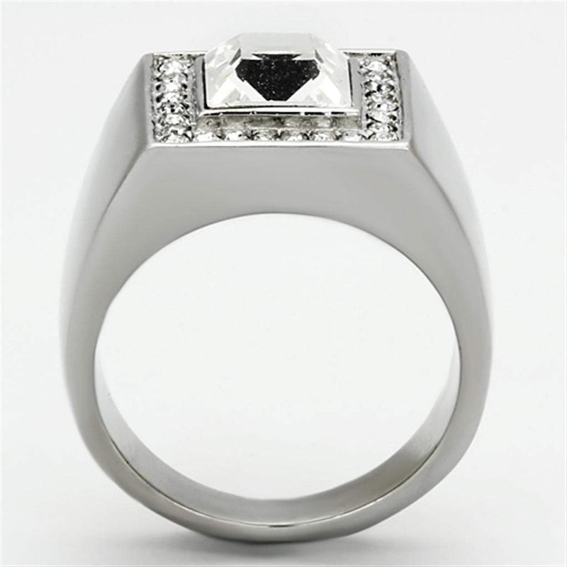 Crystal Rings TK945 Stainless Steel Ring with Top Grade Crystal