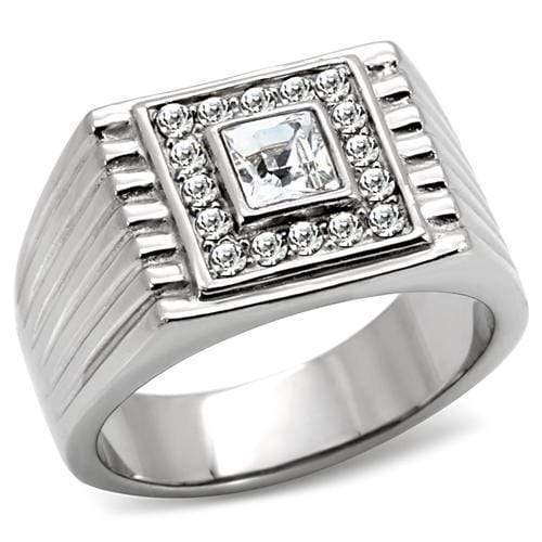 Crystal Rings TK95312 Stainless Steel Ring with Top Grade Crystal