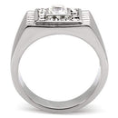 Crystal Rings TK95312 Stainless Steel Ring with Top Grade Crystal