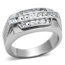 Crystal Rings TK956 Stainless Steel Ring with Top Grade Crystal