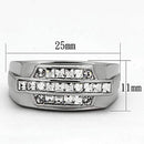 Crystal Rings TK956 Stainless Steel Ring with Top Grade Crystal