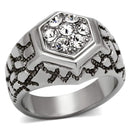 Crystal Rings TK960 Stainless Steel Ring with Top Grade Crystal