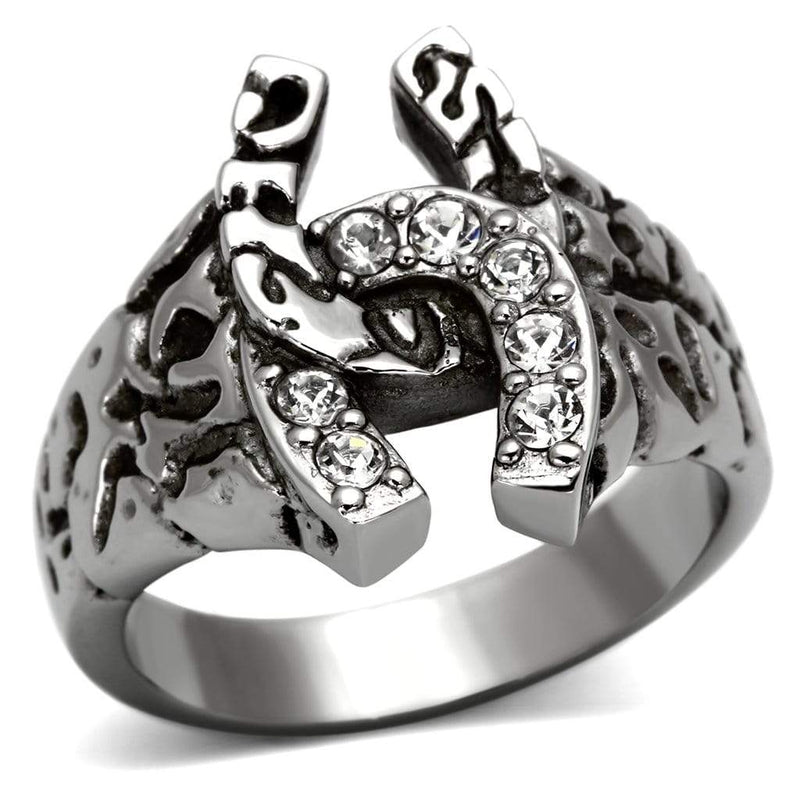 Crystal Rings TK961 Stainless Steel Ring with Top Grade Crystal