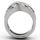 Crystal Rings TK970 Stainless Steel Ring with Top Grade Crystal