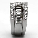 Crystal Rings TK970 Stainless Steel Ring with Top Grade Crystal