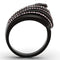 Crystal Rings TK977 Black - Stainless Steel Ring with Top Grade Crystal