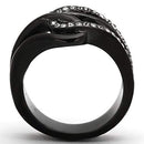 Silver Jewelry Rings Crystal Rings TK978 Black - Stainless Steel Ring with Top Grade Crystal Alamode Fashion Jewelry Outlet