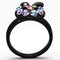 Crystal Rings TK984 Black - Stainless Steel Ring with Top Grade Crystal