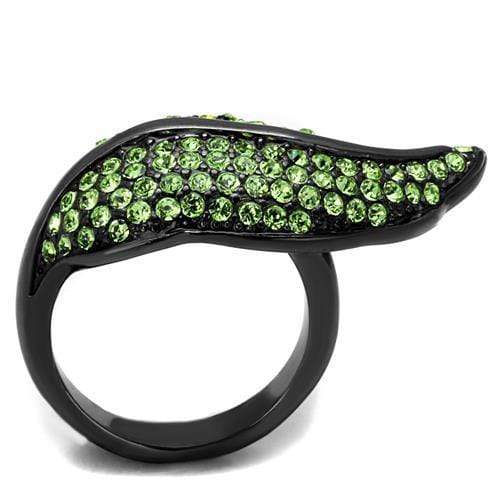 Crystal Rings TK985LJ Stainless Steel Ring with Crystal in Peridot