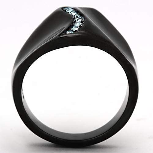 Crystal Rings TK991 Black - Stainless Steel Ring with Top Grade Crystal