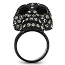 Crystal Rings TK992 Black - Stainless Steel Ring with Top Grade Crystal