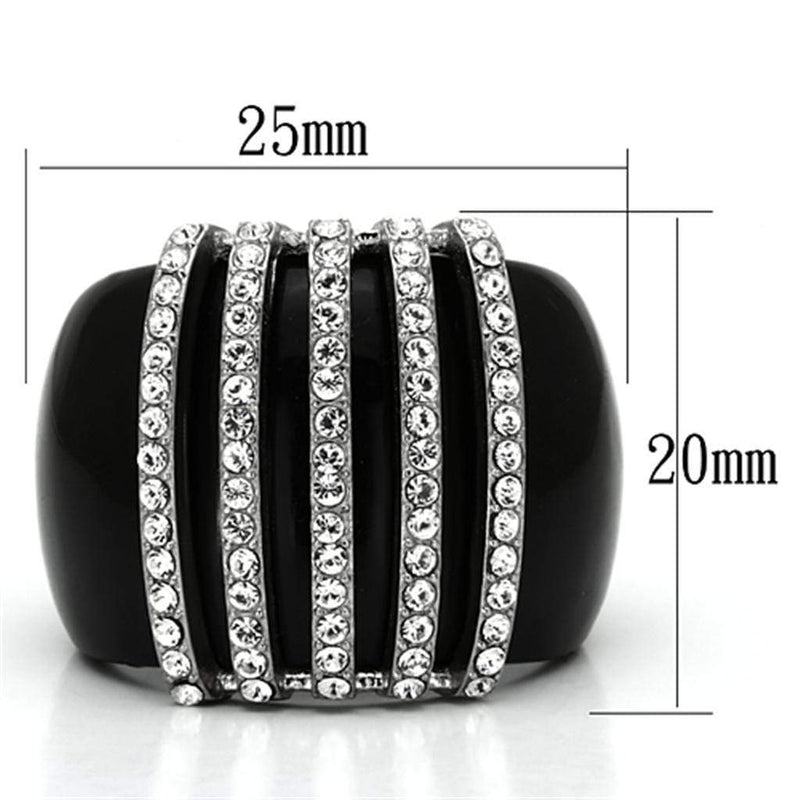 Crystal Rings VL099 Stainless Steel Ring with Top Grade Crystal