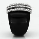 Crystal Rings VL099 Stainless Steel Ring with Top Grade Crystal