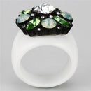 Silver Jewelry Rings Crystal Rings VL105 Black - Brass Ring with Top Grade Crystal Alamode Fashion Jewelry Outlet
