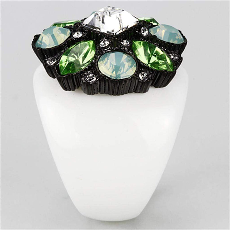 Crystal Rings VL105 Black - Brass Ring with Top Grade Crystal