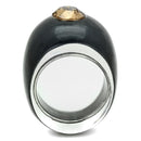 Crystal Rings VL115 Resin Ring with Top Grade Crystal in Light Smoked