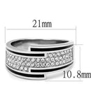 Crystal Wedding Rings TK3174 Stainless Steel Ring with Top Grade Crystal