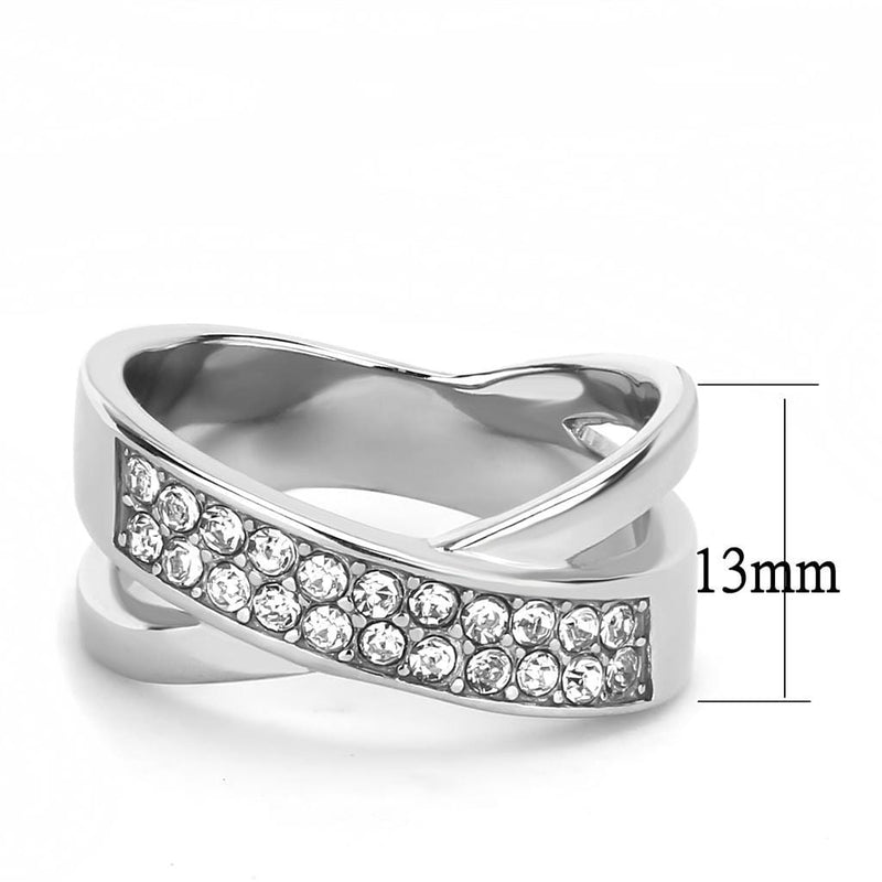 Crystal Wedding Rings TK3436 Stainless Steel Ring with Top Grade Crystal