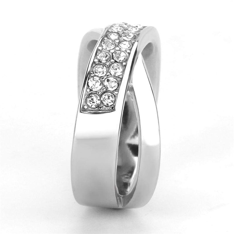 Crystal Wedding Rings TK3436 Stainless Steel Ring with Top Grade Crystal