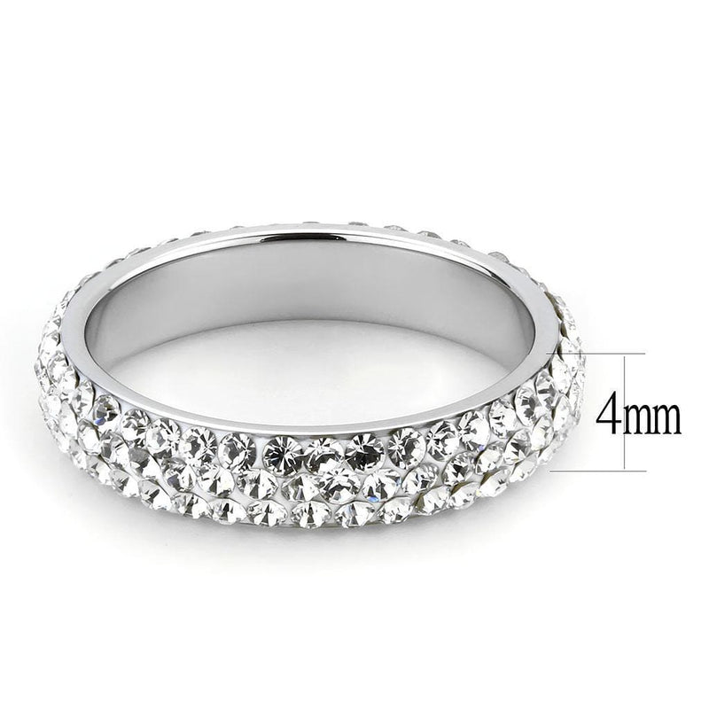 Crystal Wedding Rings TK3533 Stainless Steel Ring with Top Grade Crystal