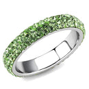 Crystal Wedding Rings TK3537 Stainless Steel Ring with Crystal in Peridot