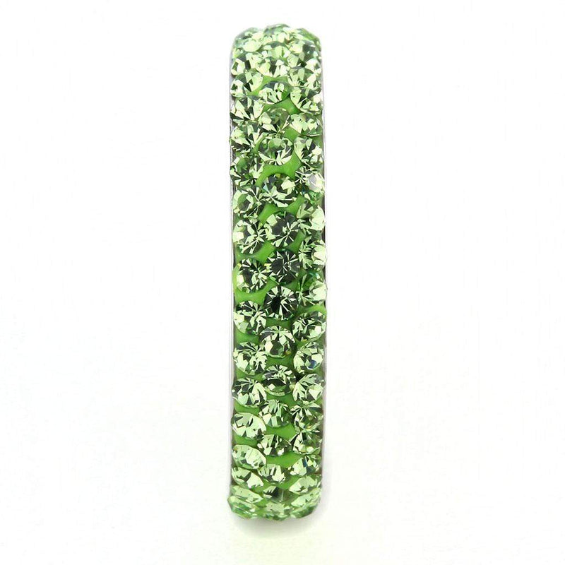 Crystal Wedding Rings TK3537 Stainless Steel Ring with Crystal in Peridot