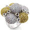 Cubic Zirconia Rings LO1333 Reverse Two-Tone Brass Ring with CZ in Garnet