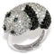 Cubic Zirconia Rings LO1515 Rhodium + Ruthenium Brass Ring with CZ