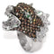 Cubic Zirconia Rings LO1529 Rhodium + Ruthenium Brass Ring with CZ