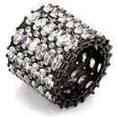 Cubic Zirconia Rings LO1580 Ruthenium Brass Ring with AAA Grade CZ