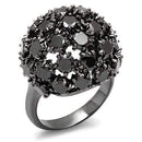 Cubic Zirconia Rings LO1631 TIN Cobalt Black Brass Ring with AAA Grade CZ