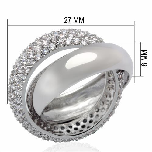 Silver Jewelry Rings Cubic Zirconia Rings LO2055 Rhodium Brass Ring with AAA Grade CZ Alamode Fashion Jewelry Outlet