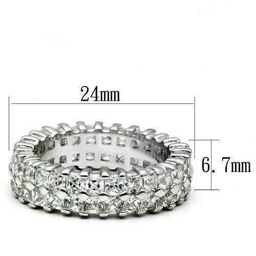 Cubic Zirconia Rings LO2431 Rhodium Brass Ring with AAA Grade CZ