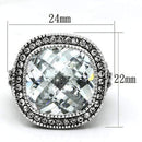 Cubic Zirconia Rings LO2437 Rhodium Brass Ring with AAA Grade CZ