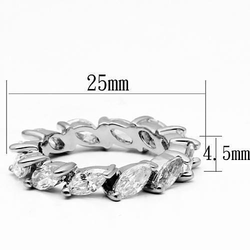 Cubic Zirconia Rings LO2469 Rhodium Brass Ring with AAA Grade CZ