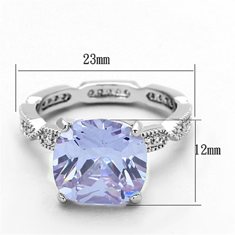 Cubic Zirconia Rings LO3195 Rhodium Brass Ring with AAA Grade CZ