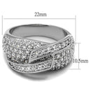 Cubic Zirconia Rings LO3741 Rhodium Brass Ring with AAA Grade CZ