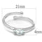 Cubic Zirconia Rings LO4070 Rhodium Brass Ring with AAA Grade CZ