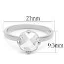 Cubic Zirconia Rings LO4080 Rhodium Brass Ring with AAA Grade CZ