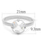 Cubic Zirconia Rings LO4080 Rhodium Brass Ring with AAA Grade CZ