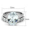 Cubic Zirconia Rings LO4089 Rhodium Brass Ring with AAA Grade CZ
