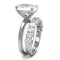 Cubic Zirconia Rings LO4089 Rhodium Brass Ring with AAA Grade CZ