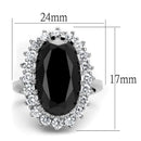 Cubic Zirconia Rings LO4094 Rhodium Brass Ring with CZ