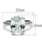 Cubic Zirconia Rings LO4124 Rhodium Brass Ring with AAA Grade CZ