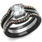 Cubic Zirconia Rings LOA1343 Black - Stainless Steel Ring with CZ