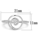 Cute Rings 3W765 Rhodium Brass Ring with AAA Grade CZ