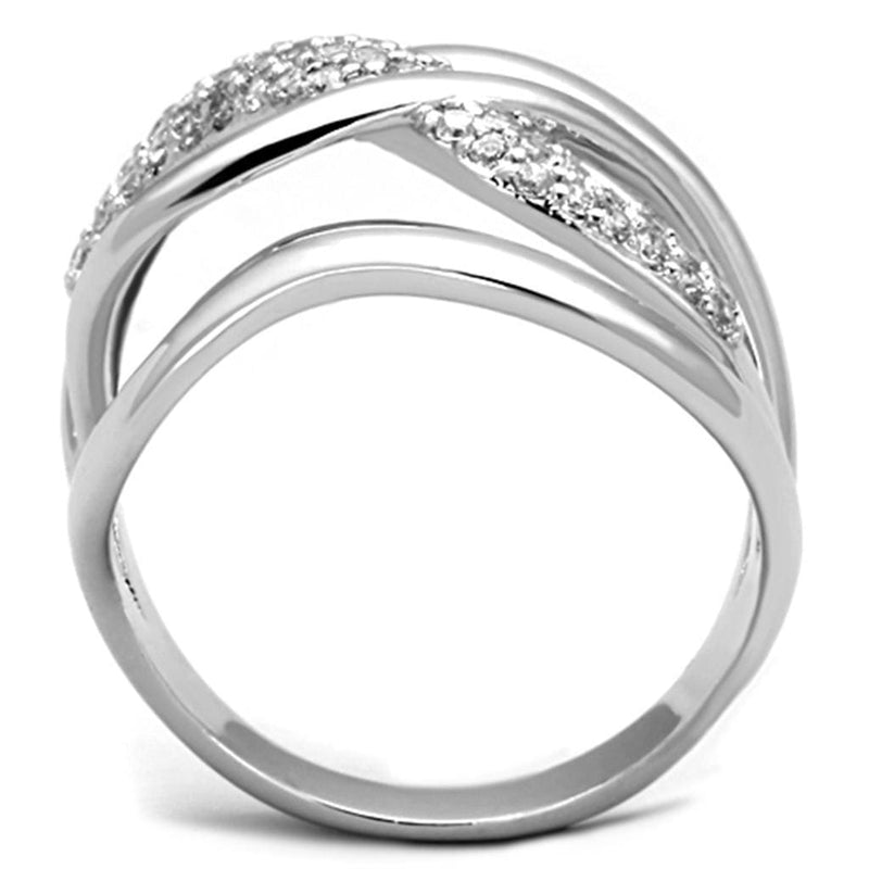 Cute Rings 3W766 Rhodium Brass Ring with AAA Grade CZ