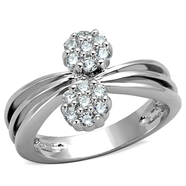 Cute Rings 3W767 Rhodium Brass Ring with AAA Grade CZ